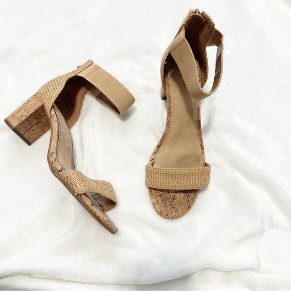 A2 by Aerosoles Tan Suede Block Heel Sandals with Ankle Strap size 6 - Picture 1 of 10